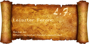 Leiszter Ferenc névjegykártya