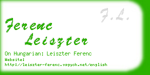 ferenc leiszter business card